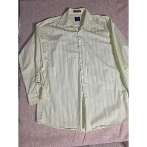 Van Heusen Mens Modern Fit Dress Shirt Lime Green White Striped 15-15.5 32/33 M